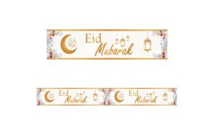 Watercolour Eid Mubarak Double Banner