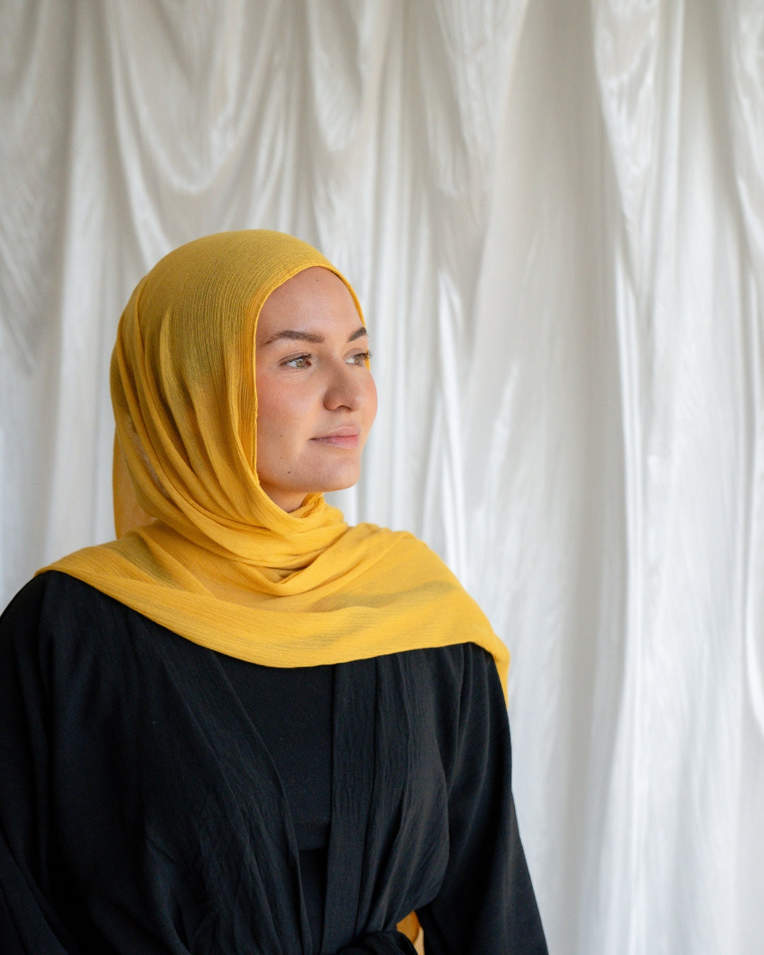 Crinkle Rayon Hijab | Mustard