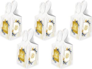 5 pack of Eid Mubarak Marble | White & Gold