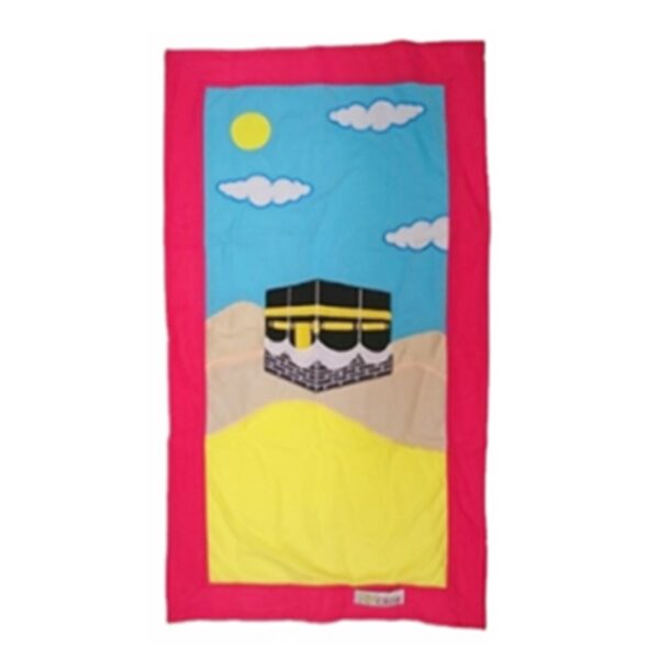 Handmade Kids Prayer Mat | Kaaba Design | Pink