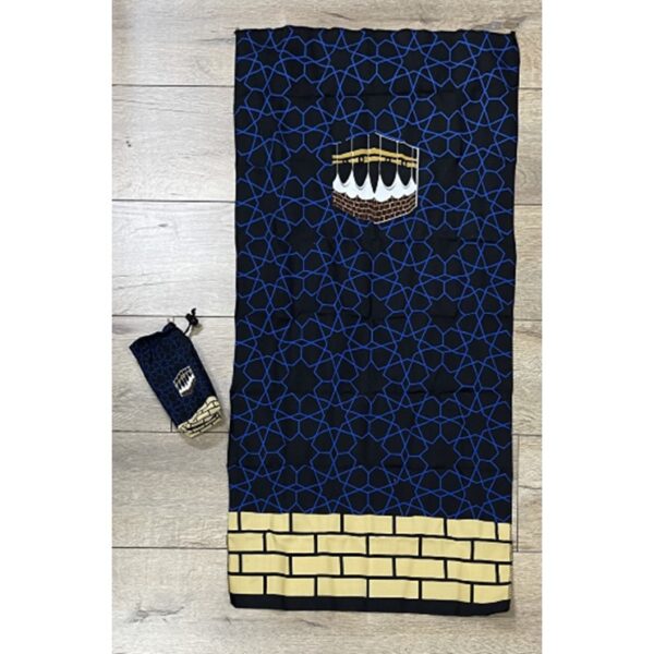 Kaaba Brick Travel Prayer Mat | Blue