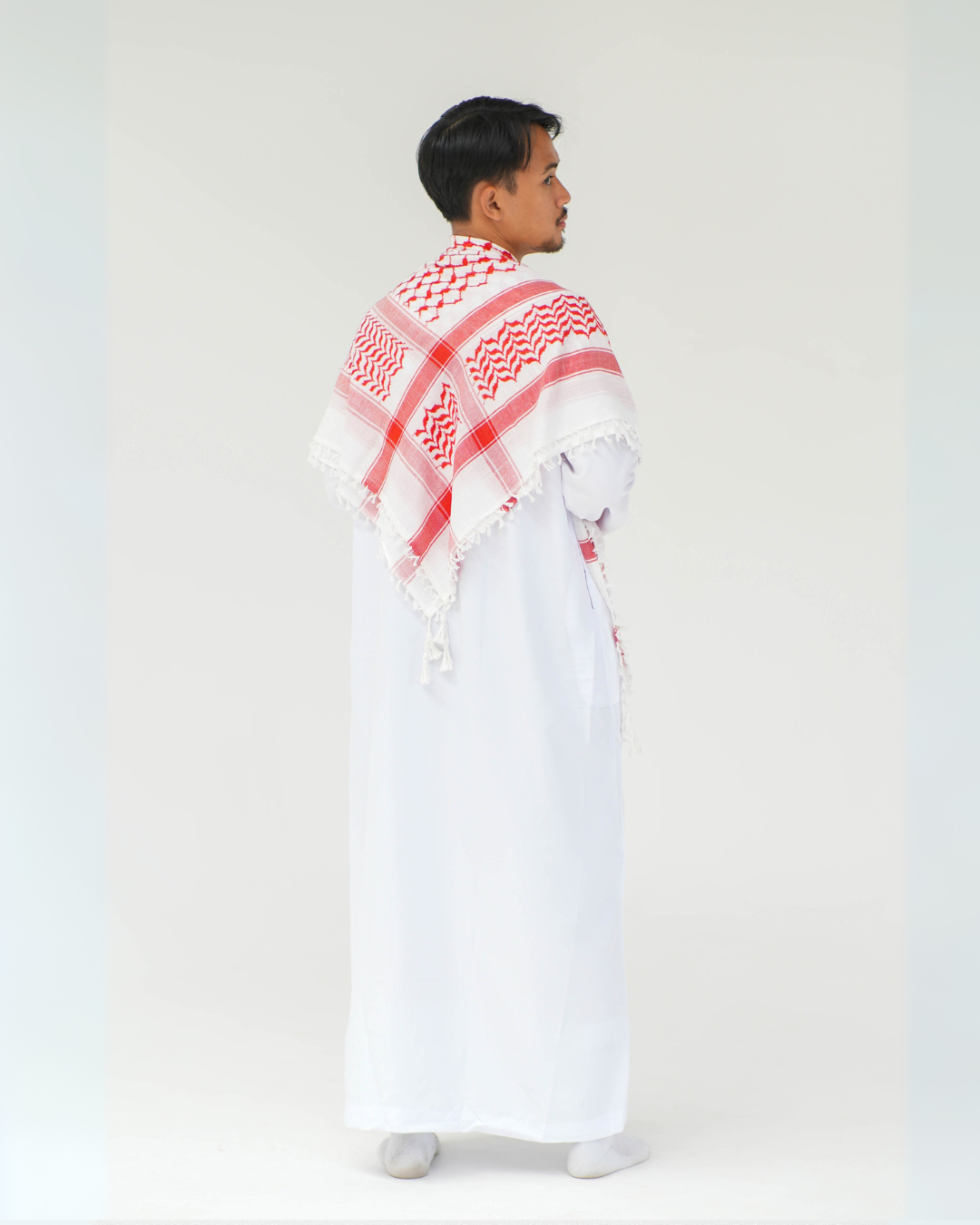 Keffiyeh w/tassels | Red & White