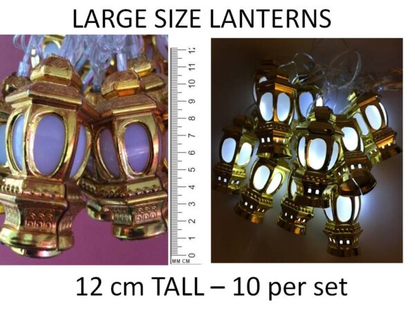10pc Large Lantern Lights | Silver