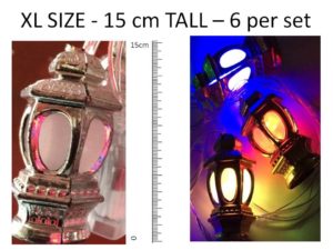 6pc EXTRA LARGE Lantern Lights | Silver