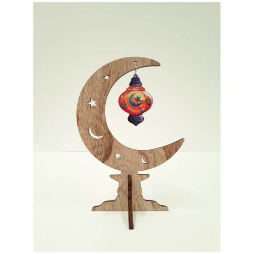 Medium Crescent Moon on Stand | Orange