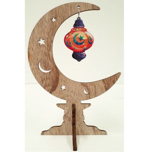 Large Crescent Moon on Stand | Orange