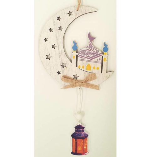 Large 2 Minarets Hanging Crescent