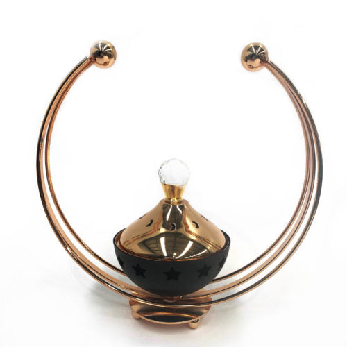 Modern Crescent Bukhoor Burner | Gold