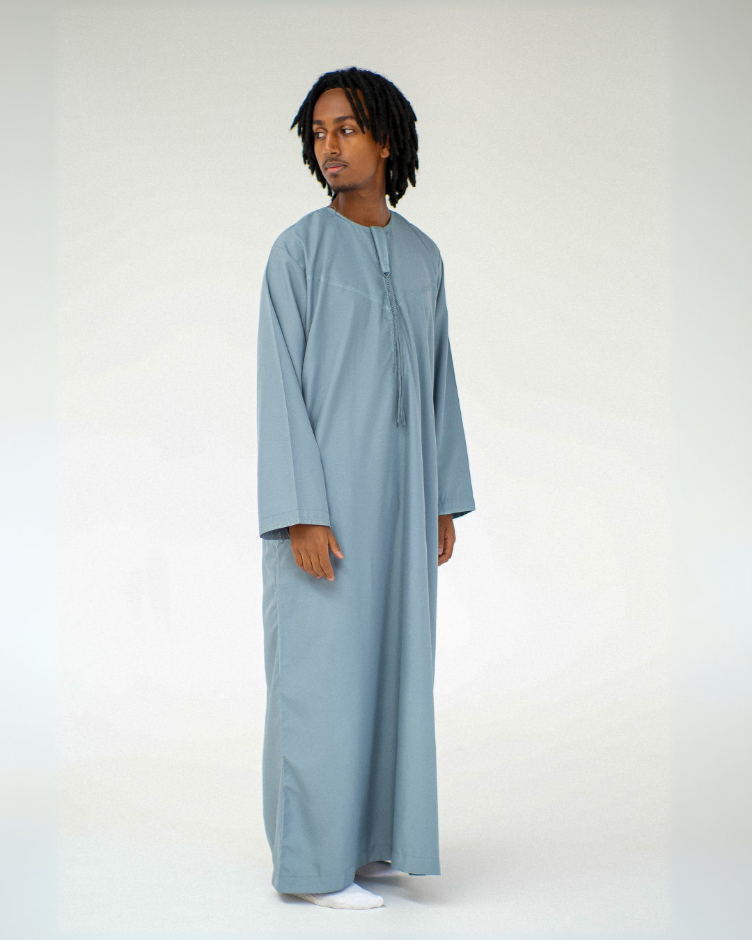 Adrees Omani Long Sleeve Thobe | Sky Blue