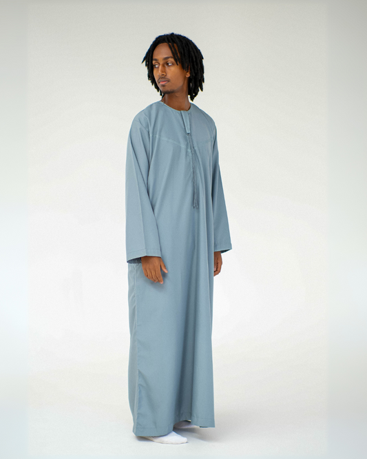 Adrees Omani Long Sleeve Thobe | Sky Blue
