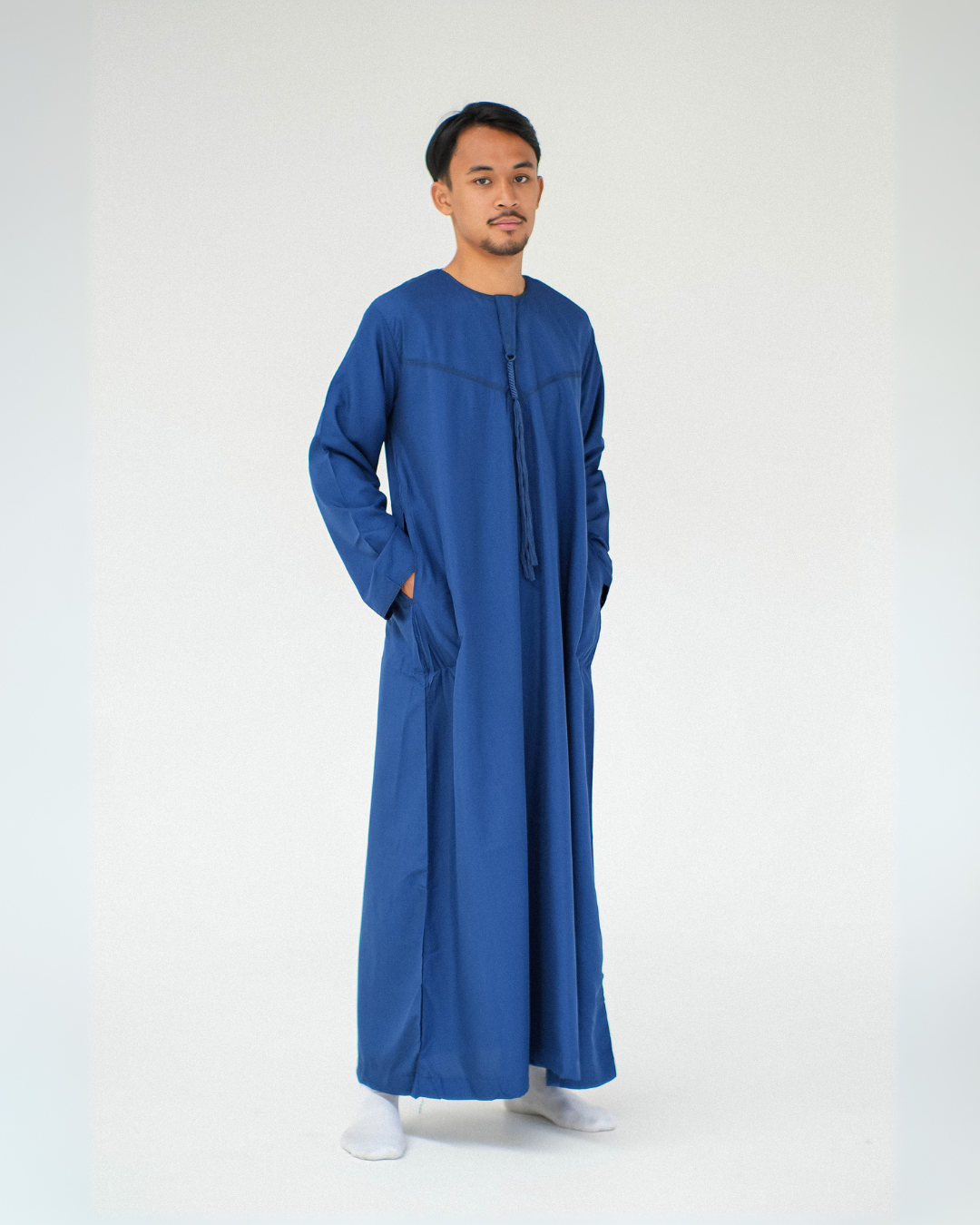 Adrees Omani Long Sleeve Thobe | Blue