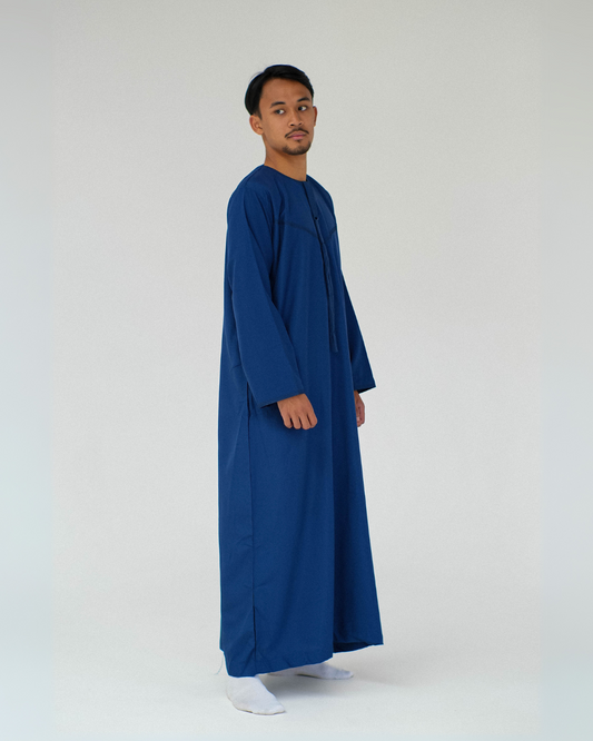 Adrees Omani Long Sleeve Thobe | Blue