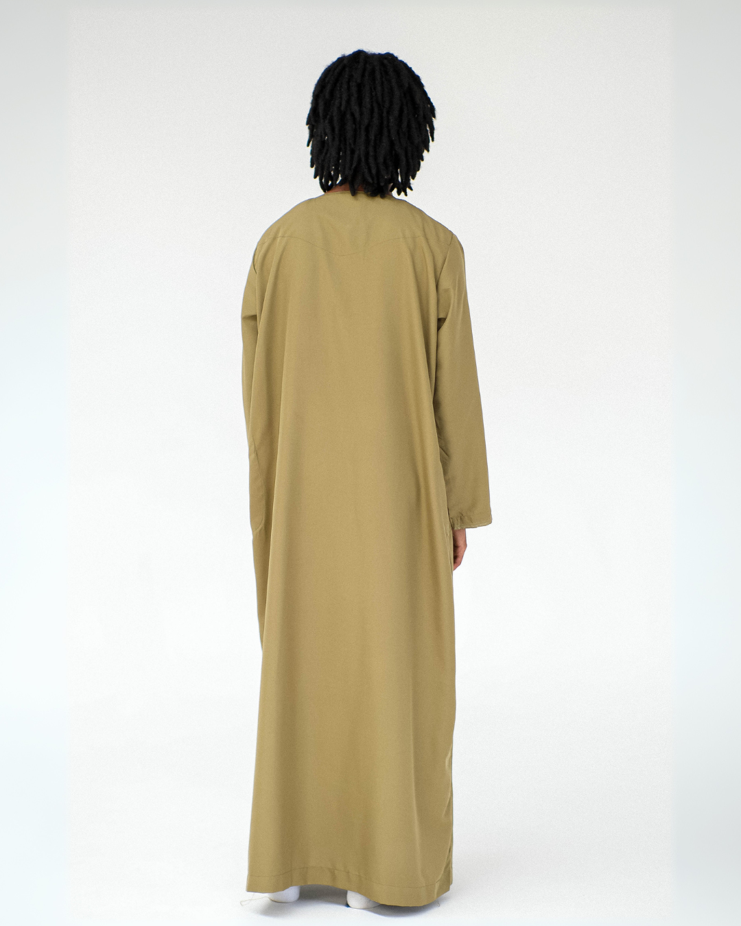 Adrees Omani Long Sleeve Thobe | Khaki
