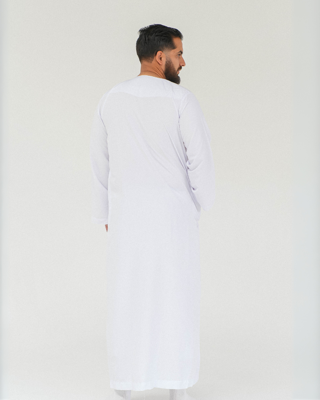 Adrees Omani Long Sleeve Thobe | White