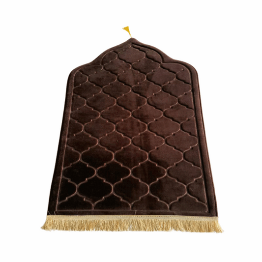 Premium Arched Prayer Mat | Chocolate Brown