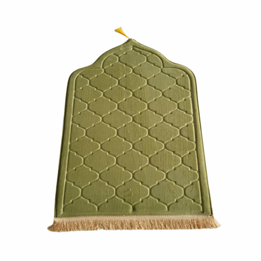 Premium Arched Prayer Mat | Moss Green
