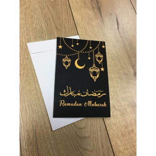 Ramadan Mubarak Individual Card | Black & Gold