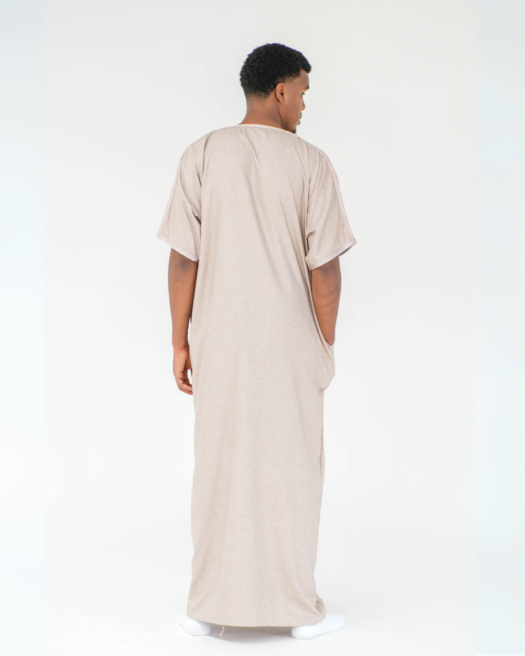 Premium Moroccan Short Sleeve Thobe | Sand