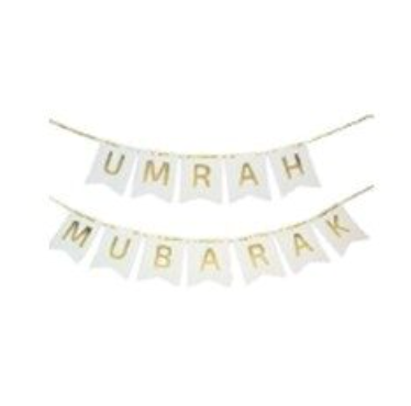 Umrah Mubarak Banner – White