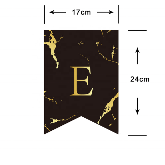 Eid Mubarak Single Letter Flags | Black Marble