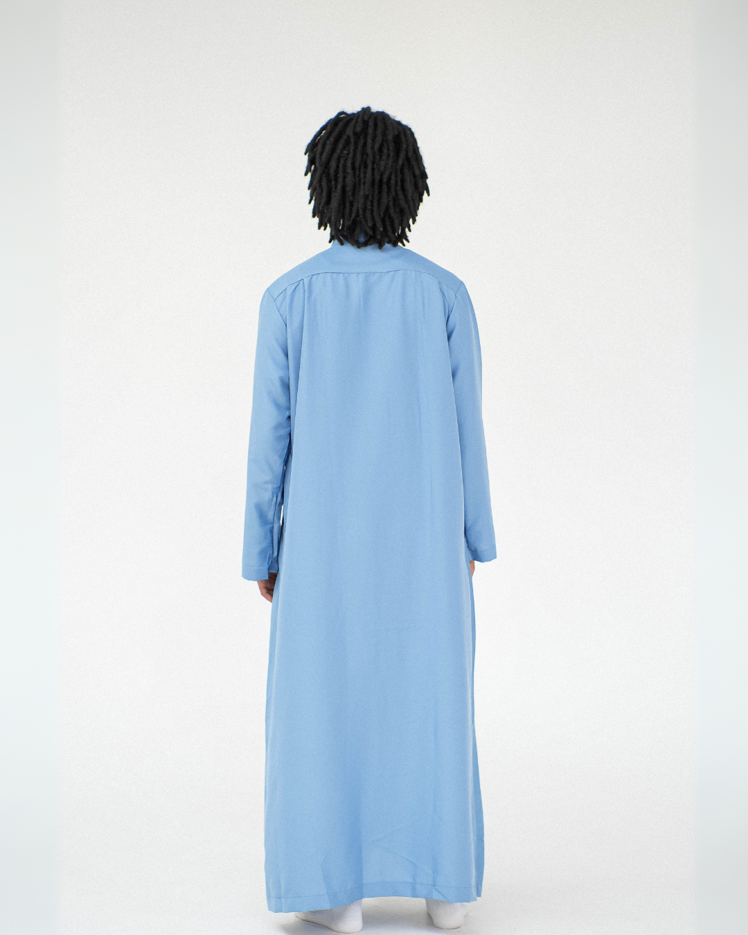 Long Sleeve Collar Thobe | Light Blue