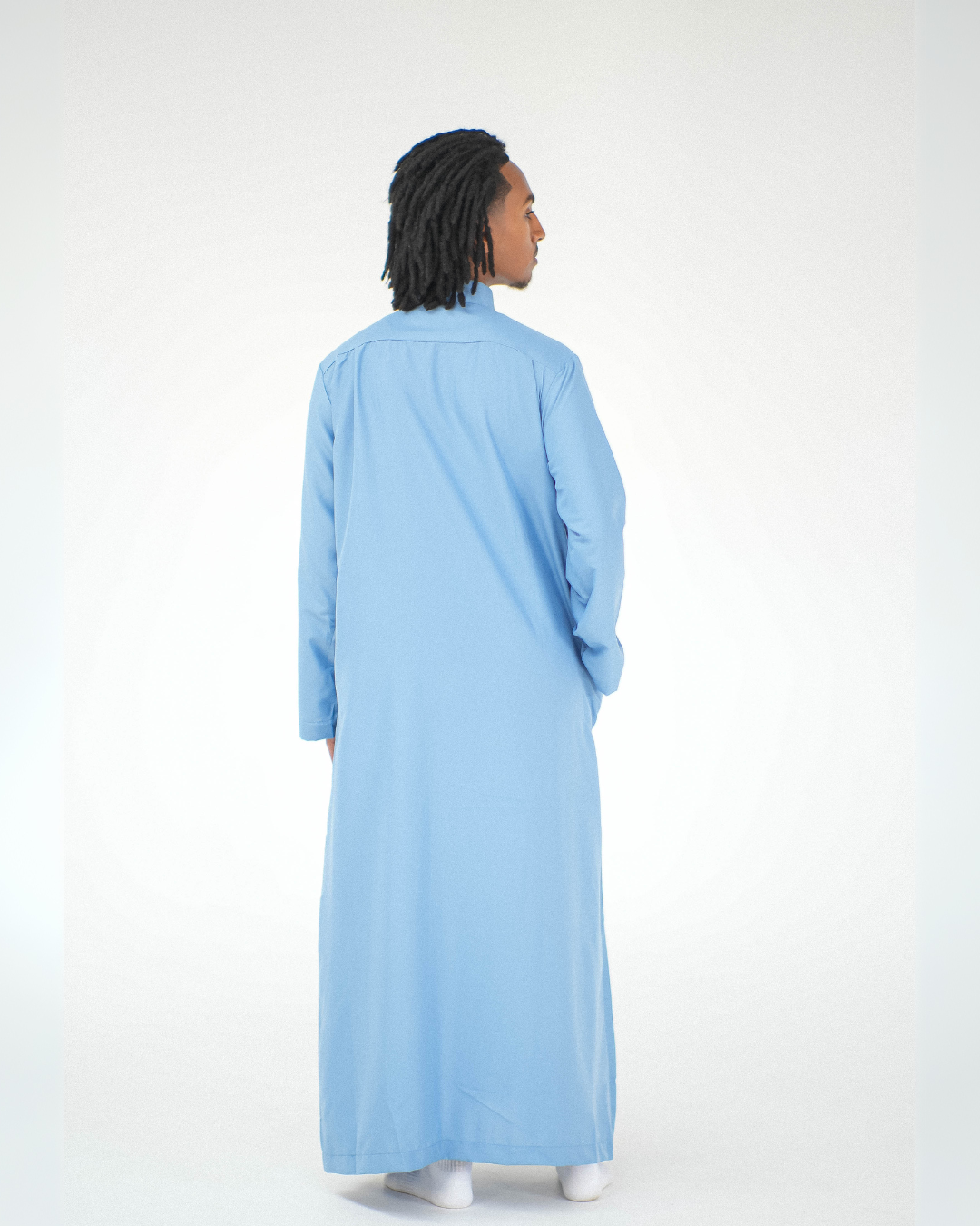 Long Sleeve Collar Thobe | Light Blue