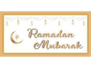 Ramadan XL CLOTH BANNER | White & Gold