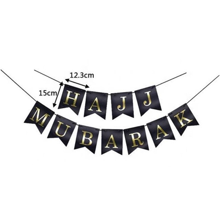 Hajj Mubarak Flags | Black & Gold