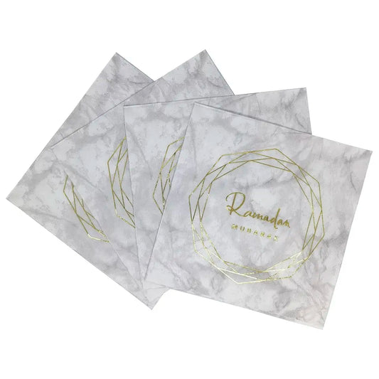20 pack of Ramadan Mubarak Napkins | Marble and Gold